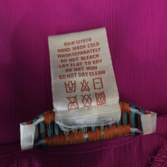 Flying Tomato Women's Medium Shirt Pink Long Peasant Sleeve - Picture 6 of 8